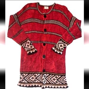 Vintage Dia 100% Rayon Holiday Button Up Long Sweater Womens Size: S - FAST SHIP